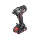 Шурупокрут ударний (гвинтокрут) акумуляторний з безщітковим двигуном 20 В, 200 Nm, 0-2900 об/хв., 0-4000 уд./хв., 1/4", літій-іон, 2.0 Аг, ЗП 2 А, кейс INTERTO
