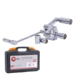 Ключ баллонный роторный для легковых автомобилей 180мм, передаточное отношение 1:16, макc. крут. момент 1000Nm, головки 17, 19, 21мм, пластиковый кейс INTERTOOL XT-0003