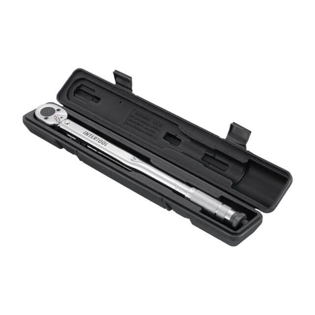 Динамометрический ключ 1/2", 28-210 Нм, переходник 1/2''*3/8", удлинитель 125 мм 1/2" INTERTOOL XT-9007