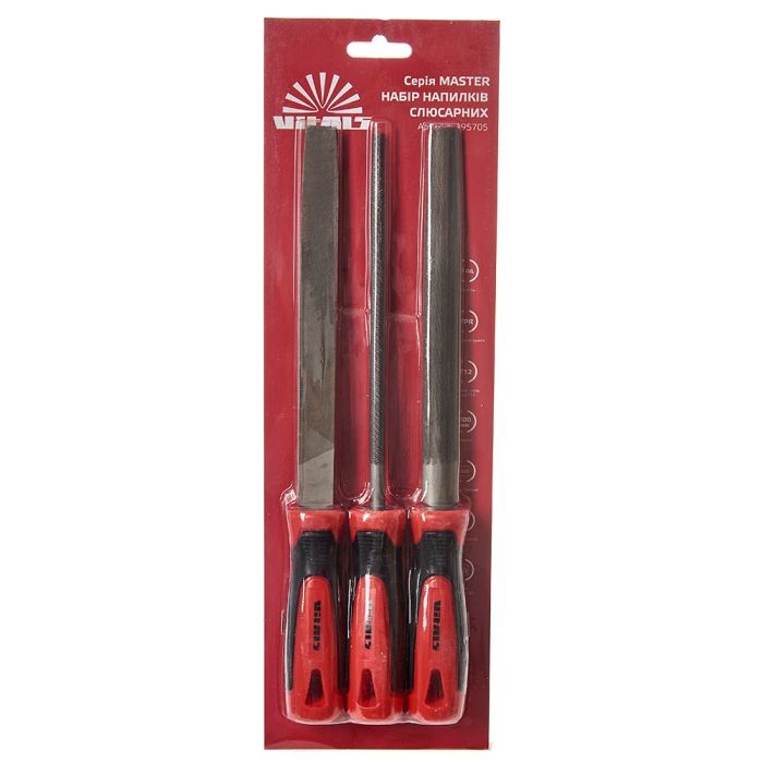 Набір напилків слюсарних 200 мм, 3 од. Vitals Master