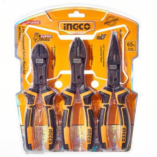 Набор шарнирно-губцевого инструмента «Profi+» 3 шт. INGCO INDUSTRIAL