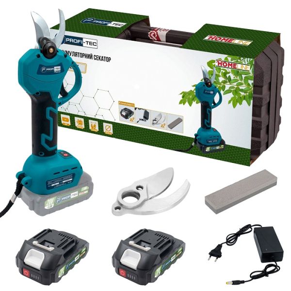 Акумуляторний секатор PROFI-TEC HES20BL HomeLine (2×PT2020HL (2.0 Аг), зарядний пристрій) Акумуляторний секатор PROFI-TEC HES20BL HomeLine (2×PT2020HL (2.0 Аг), зарядний пристрій)