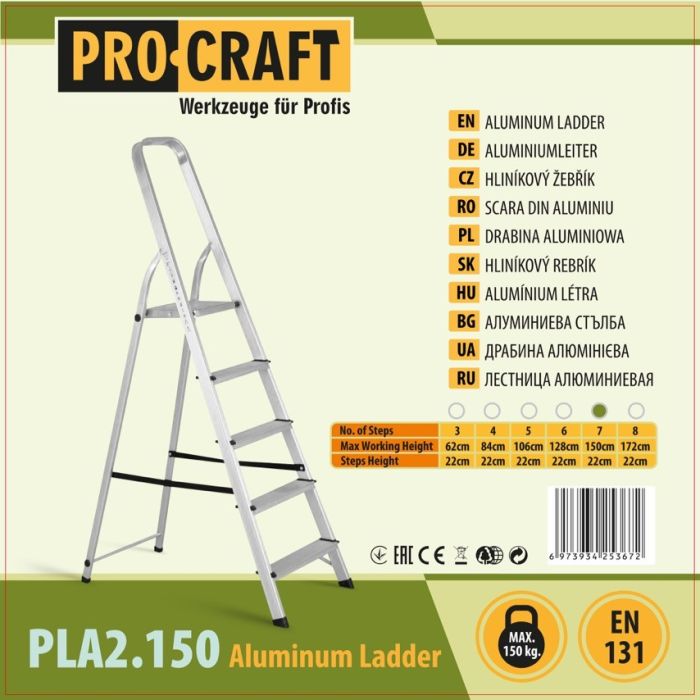 Драбина-стрем'янка алюмінієва Procraft PLA2.150