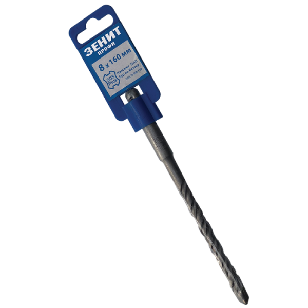 Бур SDS-Plus 8×160 мм, спіраль 4S Зенит Профи