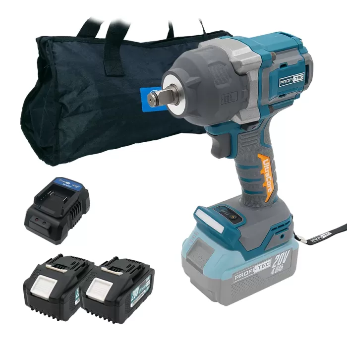 Акумуляторний гайковерт PROFI-TEC PPTW11020 UltraCore (2×PT2040EP (4.0 Аг), зарядний пристрій)