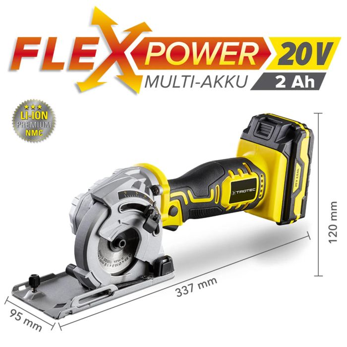 Пила циркулярна акумуляторна міні Trotec PCSS 05-20V + кейс (4430000105)