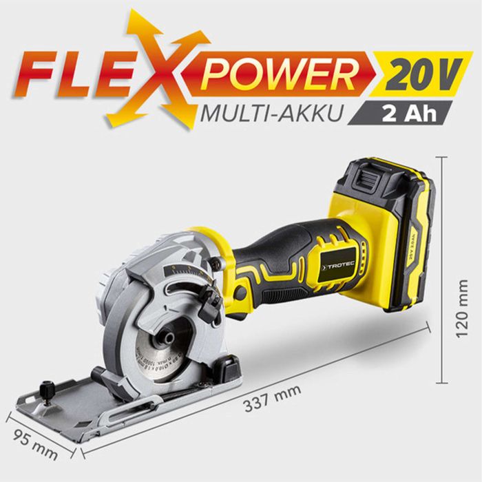 Пила циркулярна акумуляторна міні Trotec PCSS 05-20V + кейс (4430000105)