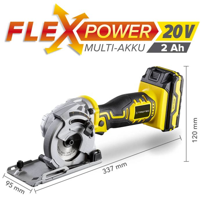 Пила циркулярна акумуляторна міні Trotec PCSS 05-20V + кейс (4430000105)