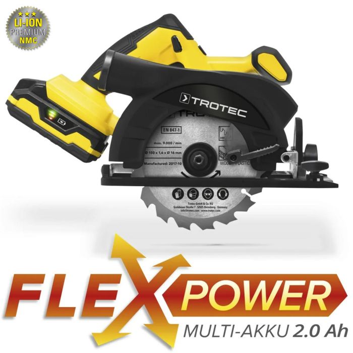 Пила циркулярна акумуляторна Trotec PCSS 10-20V + кейс (4430000110)