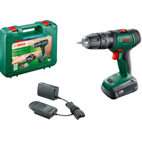 Акумуляторний дриль-шурупокрут Bosch Universal Drill, з 1 акб 18V 1.5Ah та з/п AL 1810 CV, у кейсі 06039D4001 Акумуляторний дриль-шурупокрут Bosch Universal Drill, з 1 акб 18V 1.5Ah та з/п AL 1810 CV, у кейсі 06039D4001