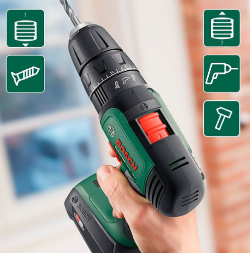 Ударний акумуляторний дриль-шурупокрут Bosch Universal Impact, з 2 акб 18V 1.5Ah та з/п AL 1810 CV, у кейсі  06039D4102