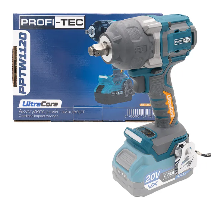 Акумуляторний гайковерт PROFI-TEC PPTW11020 UltraCore (без акумулятора та зарядного пристрою)