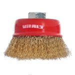 Щітка-чашка Vitals гофрована латунована 75 мм М14, 0,3 мм