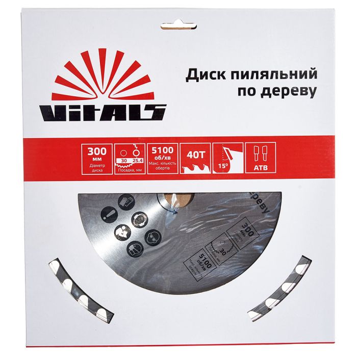 Диск пиляльний Vitals по дереву 300x30/25.4, ATB 40