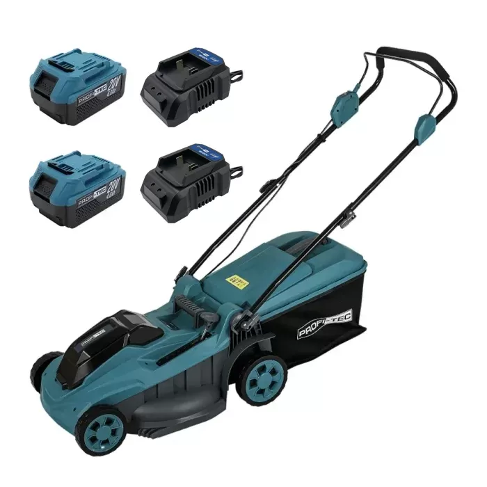Аккумуляторная газонокосилка PROFI-TEC EcoCut 43 Lite (2×PT2040EP (4.0 Ач), 2×зарядное устройство)