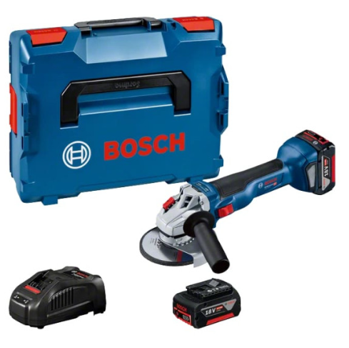 Акумуляторна кутова шліфмашина Bosch GWS 18V-10 Professional, 2 акб GBA 18V 5.0Ah, з/п GAL 1880 CV