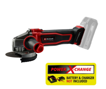 Машина шліф.кутова акумуляторна Einhell X-Change (без акум.), 18В, 125 мм, плавний пуск, 8500 об/хв, акумулятори від 2.5 А*г