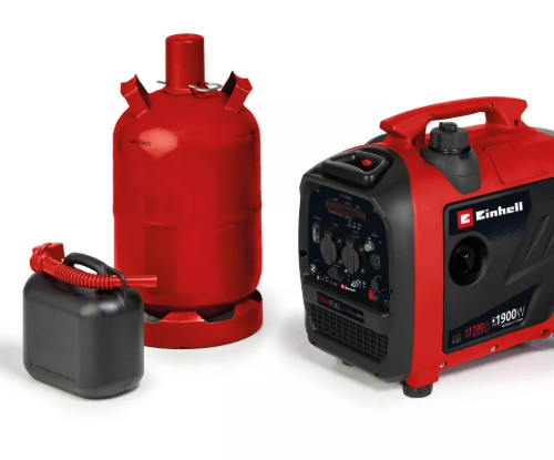 Einhell TE-IG 1900 DF (Dual Fuel) Генератор бензиновий/газ інверторний, 1800 Вт, 4-тактний, бак 4.2 л, макс. потужність 1,9 кВт, сінхронний, пропан LPG, 2х230В+2хUSB
