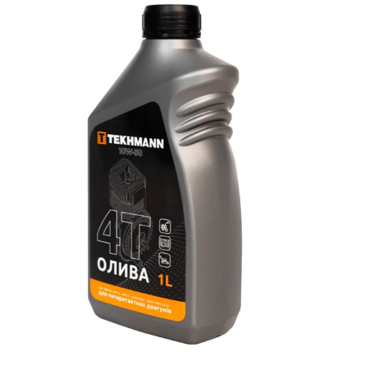 Олива для малих чотирьох- тактних бензинових двигунів ТЕКHMANN 4Т API SL SAE10W-30 каністра 1л ПЕ