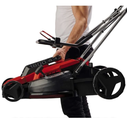 Газонокосарка електрична Einhell GC-EM 1800/43 (3400090) потужністю 1800 Вт. Ширина косіння 43 см, 6 рівнів висоти 20-65 мм, травозбірник 50 л.